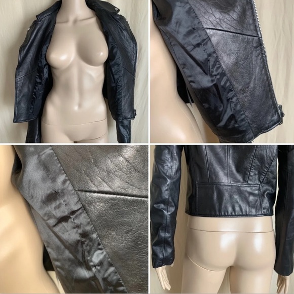 Christian Dior black leather quilted moto jacket - Picture 5 of 16